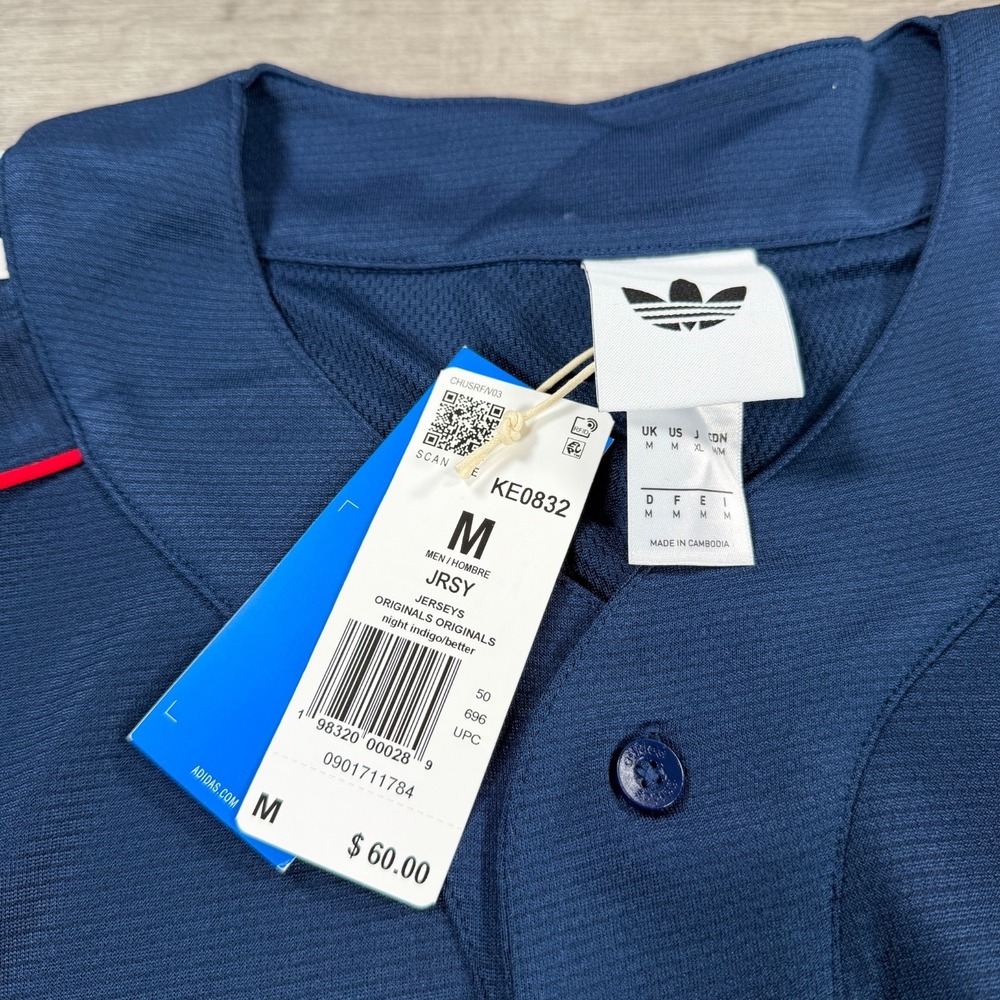 Adidas Originals Trefoil Summer Jersey Baseball Streetwear Mens Medium KE0832 - Picture 3 of 8